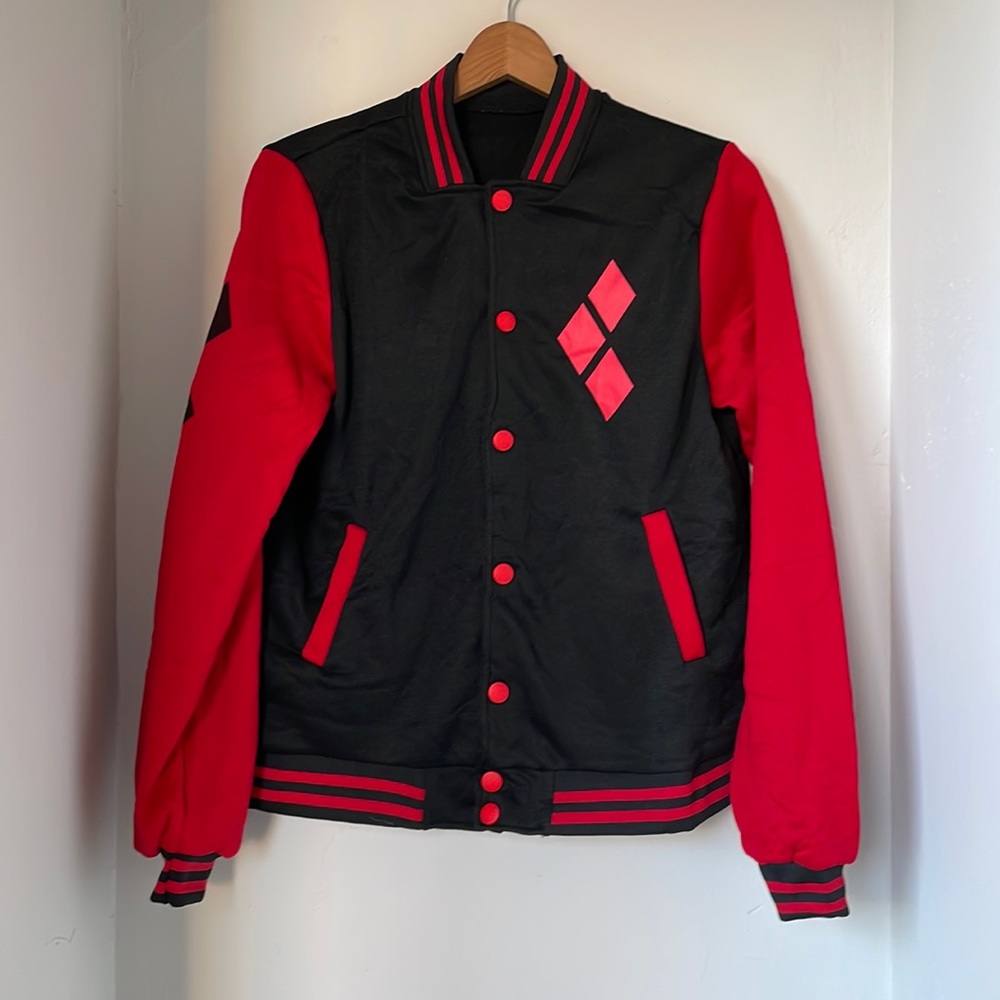 Harley Quinn bomber jacket, size small, new without tags NWOT